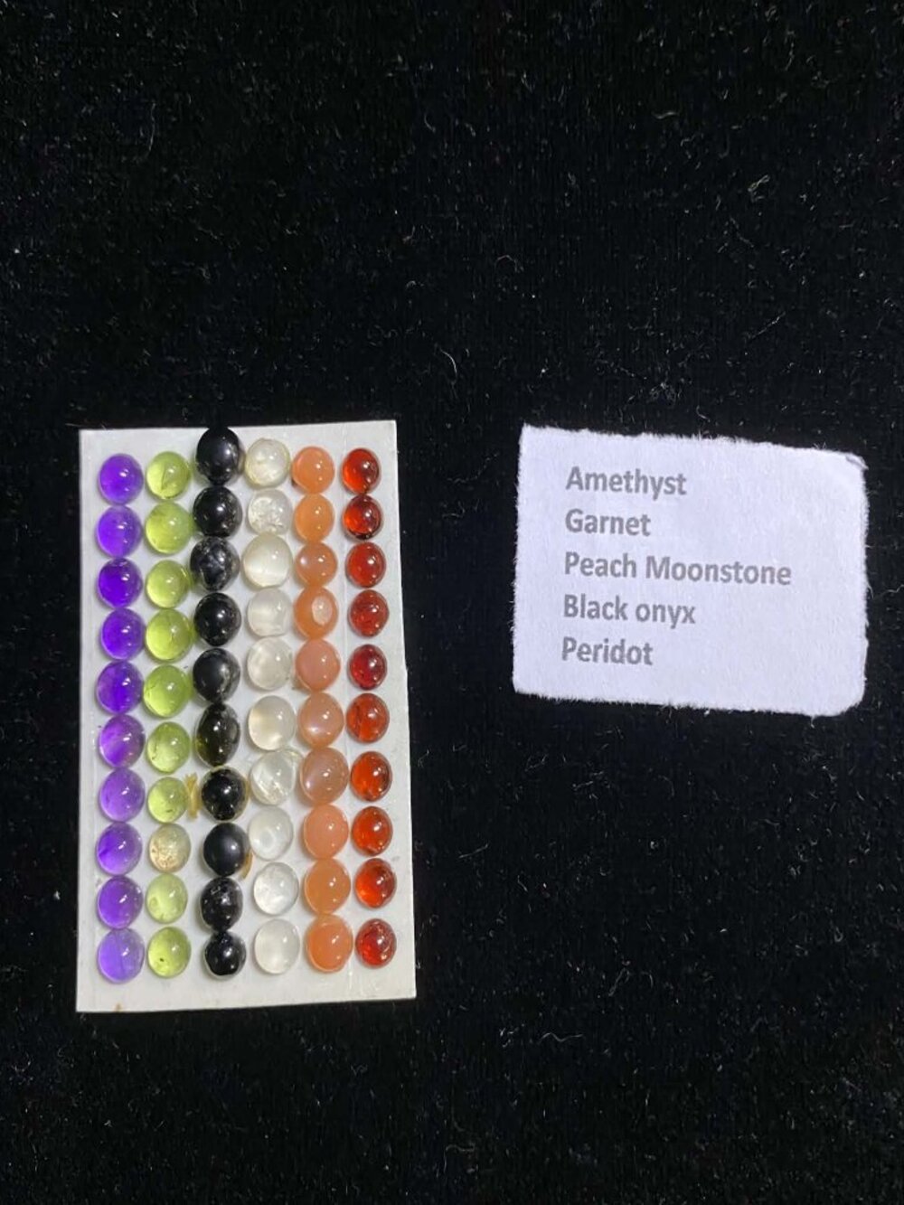 Natural Loose Gemstone Amethyst Peridot Black Onyx Peach Moonstone Garnet